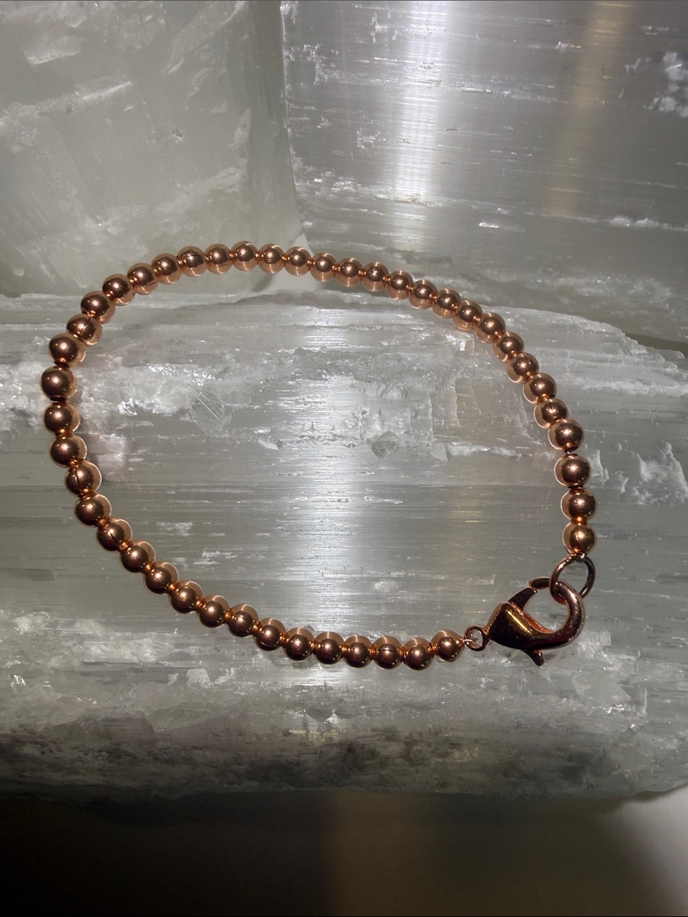 Women's Solid Copper Bead Bracelet with Lobster Clasp Healing joint support